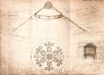 Tervezés egy mauzóleumhoz, c1472-c1519 1883 alkotó: Leonardo da Vinci