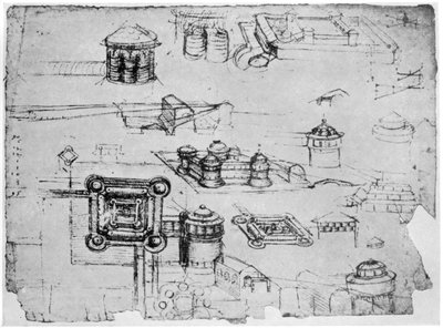 Erődrajzok, 1500-1505 1954. alkotó: Leonardo da Vinci