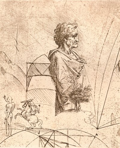 Mellszobor rajza és kisebb vázlatok, c1472-c1519 1883 alkotó: Leonardo da Vinci