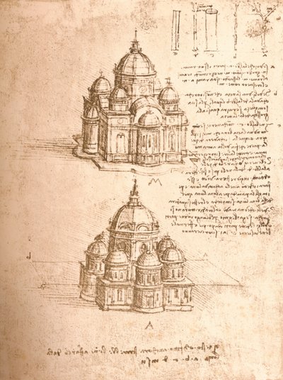 Templomok rajza, c1472-c1519 1883 alkotó: Leonardo da Vinci