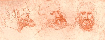 Keleti fejek rajza, vörös krétával, c1472-c1519 1883 alkotó: Leonardo da Vinci