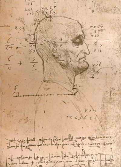 Rajz egy bűnöző fejéről, c1472-c1519 1883 alkotó: Leonardo da Vinci