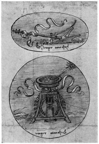 Embléma, Hostinato Rigore részlet, 15. század vége vagy 16. század eleje 1954 alkotó: Leonardo da Vinci