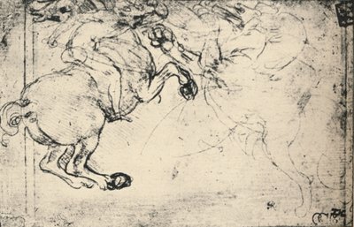 Harc egy lovas és egy griff között, c1480 1945 alkotó: Leonardo da Vinci