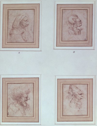 Négy karikatúra alkotó: Leonardo da Vinci