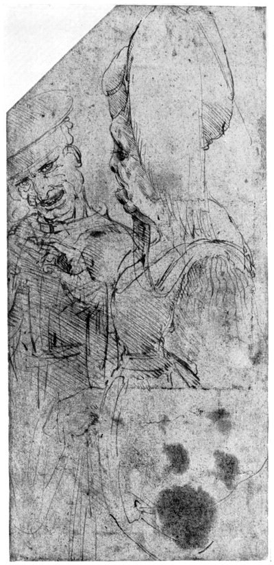 Groteszk pár, 15. század végén vagy 16. század elején, 1954. alkotó: Leonardo da Vinci