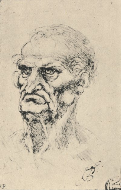 Egy öregember feje háromnegyed balra, c1480 1945 alkotó: Leonardo da Vinci