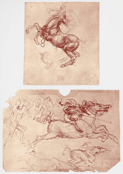 Lónevelés, lovasok és gyalogosok, c1504. alkotó: Leonardo da Vinci