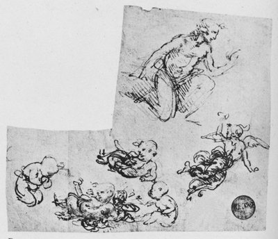 Térdelő ifjúság és Putti, c1480 1945 alkotó: Leonardo da Vinci