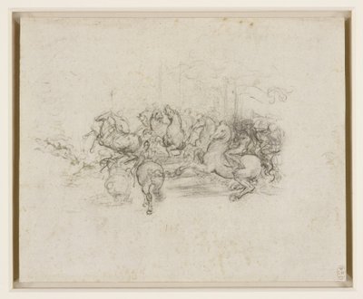 Leonardo da Vinci - RCIN 912339, Egy lovas menet, 1503-4 körül alkotó: Leonardo da Vinci