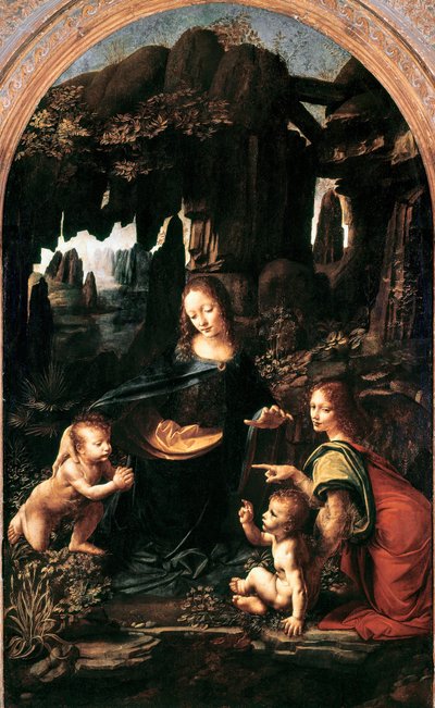 Sziklák Madonnája, 1483-94 körül (olaj, vászonra vitt tábla) alkotó: Leonardo da Vinci