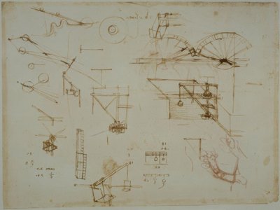 Mechanikai tanulmányok alkotó: Leonardo da Vinci