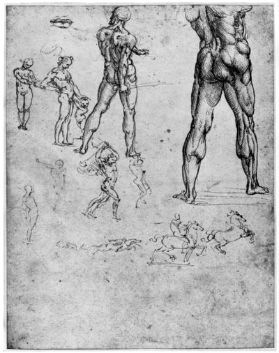 Akttanulmányok az Anghiari csatához, c1503-1505 1954 alkotó: Leonardo da Vinci