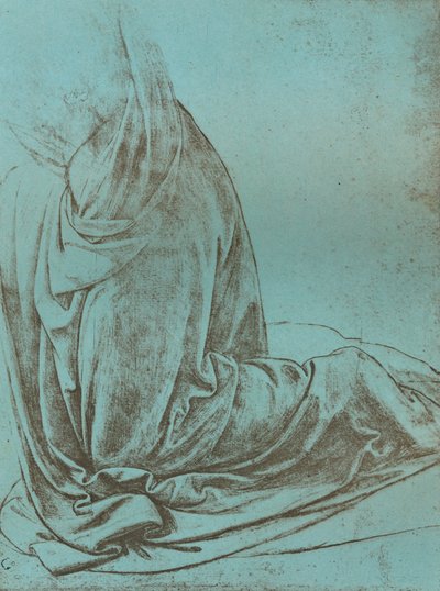 Előkészítő tanulmány a drapériákról az angyal számára a "sziklák szűzében", 1472-c1519 1883 alkotó: Leonardo da Vinci
