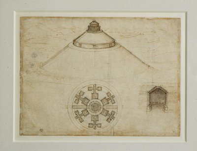 Projekt egy központi sírkamra számára;magasság ... alkotó: Leonardo da Vinci