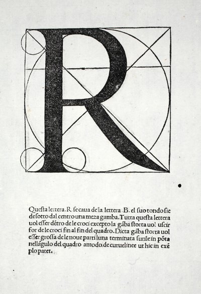 R, illusztráció Luca Pacioli (1445-1517 körül) "Divina Proportione" című művéből, eredetileg kiadva. Velence, 1509 alkotó: Leonardo da Vinci