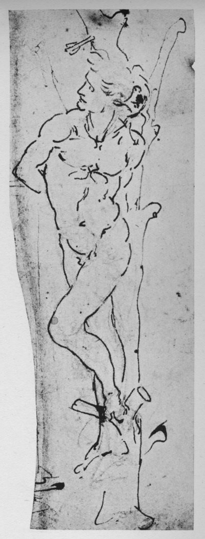 Tanulmány egy Szent Sebestyénnek, c1480 1945 alkotó: Leonardo da Vinci