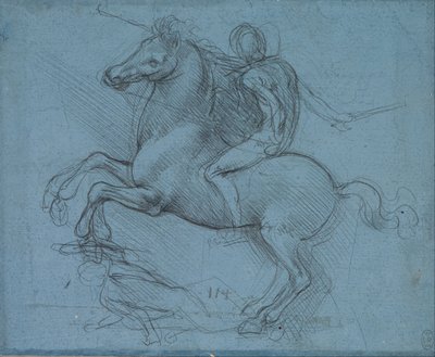 Tanulmány egy lovas emlékműhöz (recto) alkotó: Leonardo da Vinci