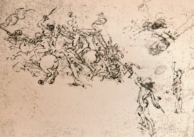 Tanulmány az anghiari csata rajzfilmjéhez, c1472-c1505 1883 alkotó: Leonardo da Vinci