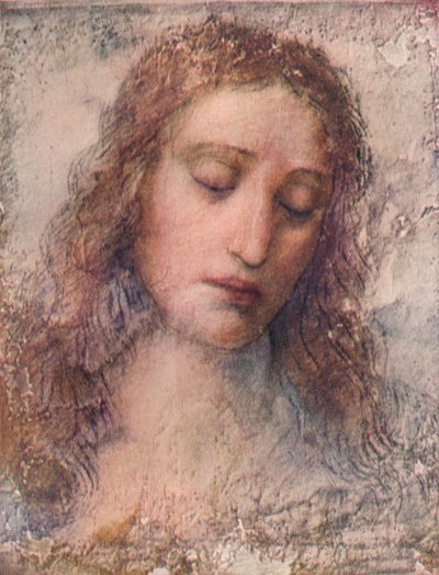 Tanulmány Krisztus fejének az utolsó vacsorához, c1495, 1911 alkotó: Leonardo da Vinci