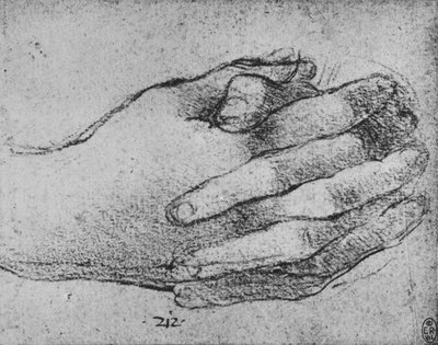 Tanulmány az összekulcsolt kezekről, c1480, 1945 alkotó: Leonardo da Vinci