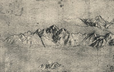 Study of Mountain Ranges, c1480, 1945 alkotó: Leonardo da Vinci