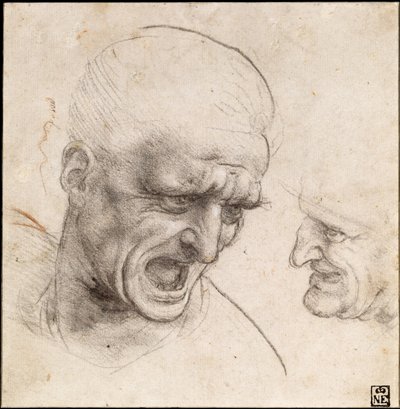 Tanulmány két harcosról" Fej az Anghiari csatához, 1504-05 alkotó: Leonardo da Vinci