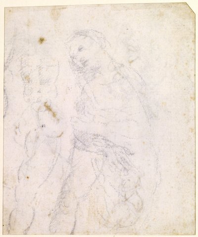 Tanulmány egy Madonnáról [verso] alkotó: Leonardo da Vinci