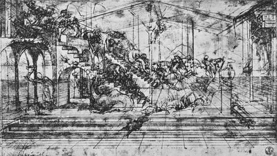 Tanulmány a mágusimádat hátterének perspektívájáról, 1481 1945 alkotó: Leonardo da Vinci