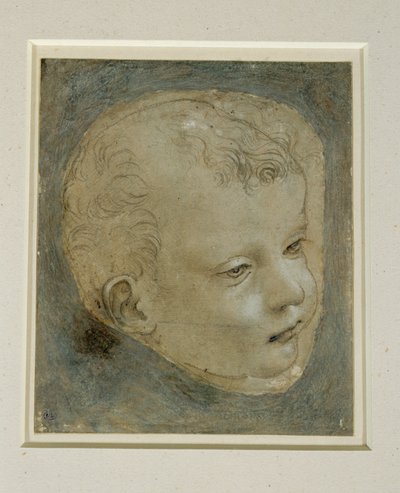 A gyermek feje háromnegyed részben jobbra ... alkotó: Leonardo da Vinci