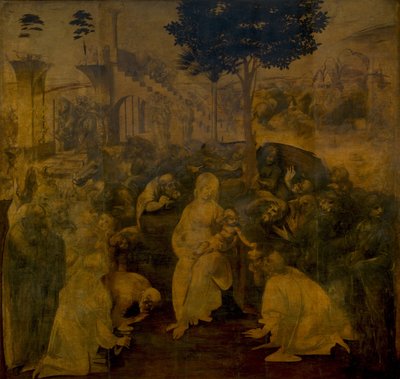 A mágusok imádása c. 1480 alkotó: Leonardo da Vinci
