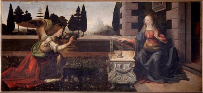 Angyali üdvözlet - 1472-1475 alkotó: Leonardo da Vinci