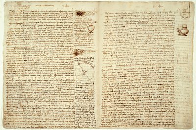 A Codex Hammer, 124-127., 1508-12. oldal alkotó: Leonardo da Vinci