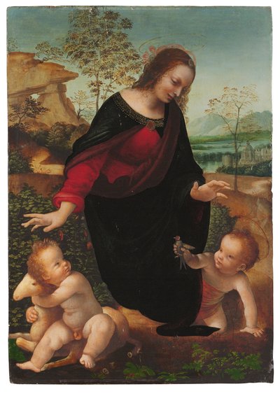 A Madonna és a gyermek Keresztelő Szent János csecsemővel alkotó: Leonardo da Vinci