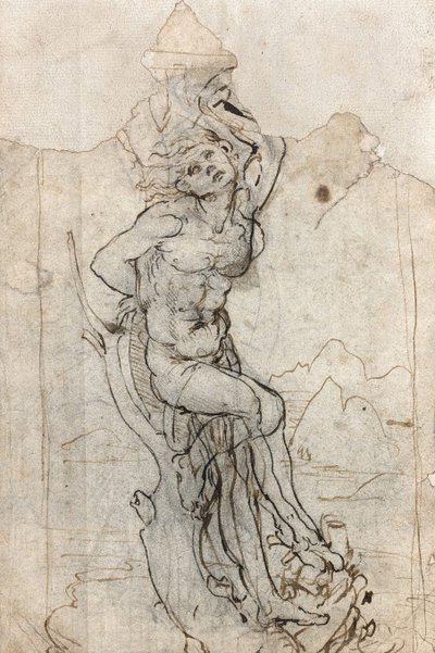 Szent Sebestyén vértanúsága, 1482 és 1485 között. alkotó: Leonardo da Vinci