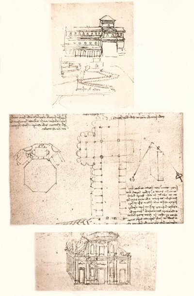 Három templomrajz, c1472-c1519 1883 alkotó: Leonardo da Vinci