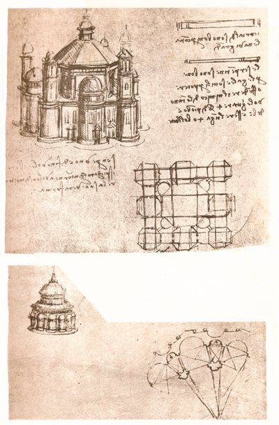 Két templomrajz, c1472-c1519 1883 alkotó: Leonardo da Vinci