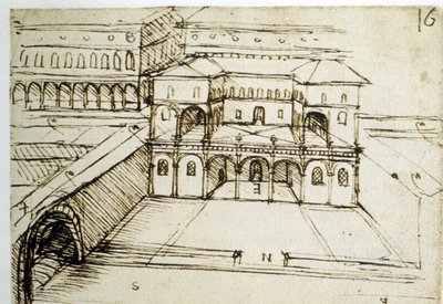 Várostervezés: Leonardo da Vinci (Leonardo da Vinci) építészeti terve (16) alkotó: Leonardo da Vinci