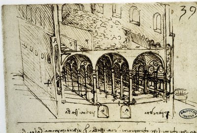 Várostervezés: Leonardo da Vinci (Leonardo da Vinci) építészeti terve (39) - Az Institut de France könyvtára alkotó: Leonardo da Vinci