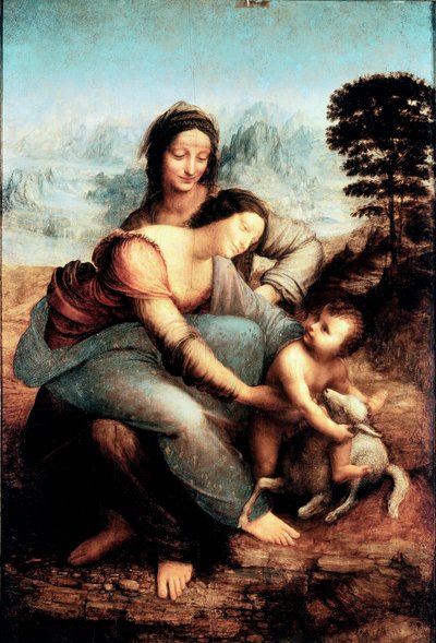 Szűz Mária és gyermeke Szent Annával, 1510 körül (olaj, tábla) alkotó: Leonardo da Vinci