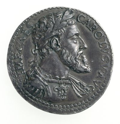 V. Károly (1500-58) milánói herceg tesztköve, Dye metszete, 1535-56 (előlap) (ezüst) (a hátoldalon lásd: 168055) alkotó: Leone Leoni