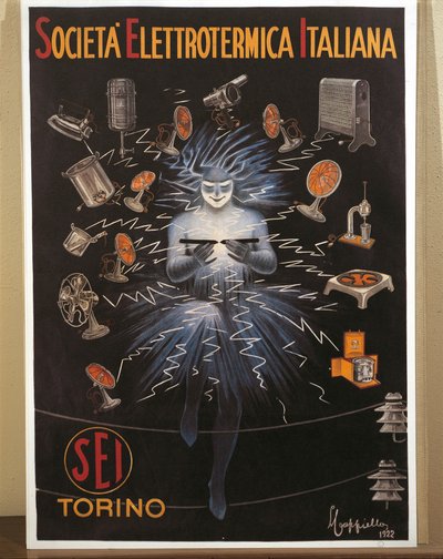 Színes litográfiája Leonetto Cappiello, SEI, Electroheat Italian Company reklámplakátja alkotó: Leonetto Cappiello