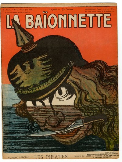 A „La Baionnette” címlapja, színekben szatirikus alkotó: Leonetto Cappiello