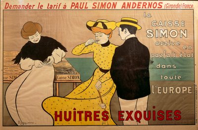 "Huitres exquises" (kiváló osztriga) poszter Paul Simon osztrigakereskedő számára alkotó: Leonetto Cappiello