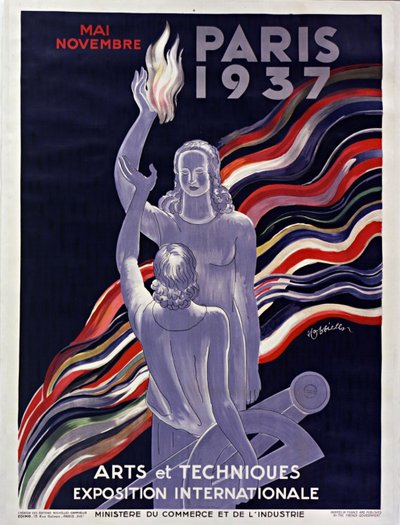 Az 1937-es párizsi nemzetközi kiállítás plakátja, 1937. alkotó: Leonetto Cappiello