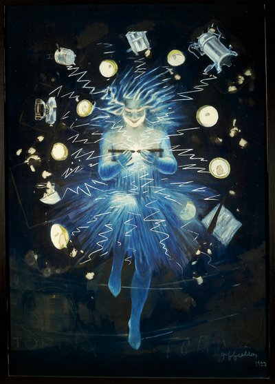 Villamos készülék reklámvázlata, Leonetto Cappiello, pasztellrajz alkotó: Leonetto Cappiello