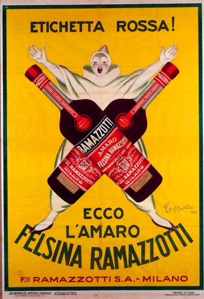 plakát az Amaro (Amer) felsina Ramazzotti italhoz alkotó: Leonetto Cappiello