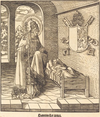 Szent Leo (IX. Leó pápa) alkotó: Leonhard Beck