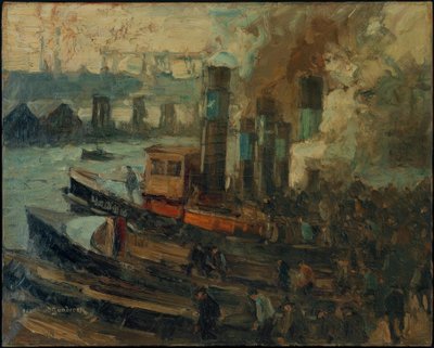 A Schauerleute indulása (Hamburg) alkotó: Leonhard Sandrock
