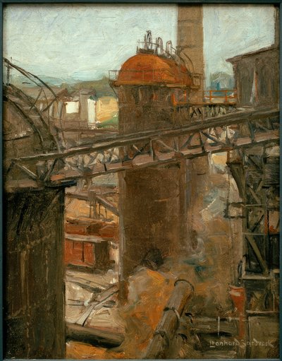 L. Homokkő, egy olvasztómű látképe alkotó: Leonhard Sandrock
